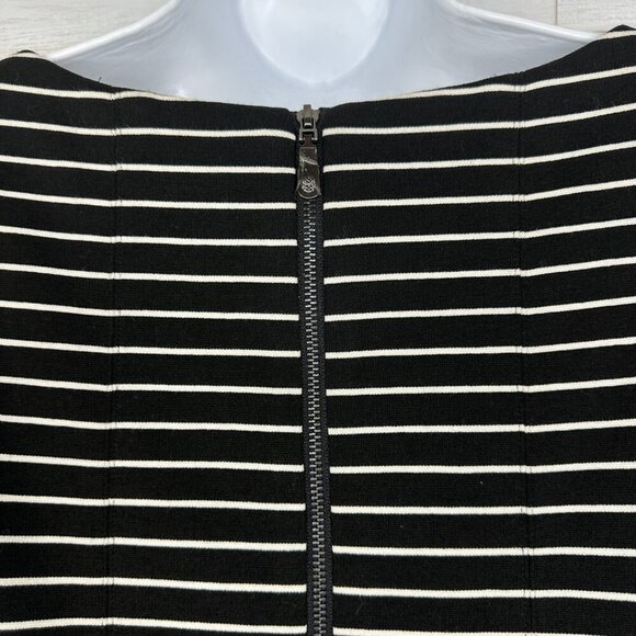 NWOT Vince Camuto Black & White Striped Knit Sleeveless Spandex Dress Size 12 - Picture 5 of 11